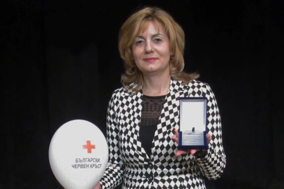 Violeta Toncheva Radeva looking at the camera