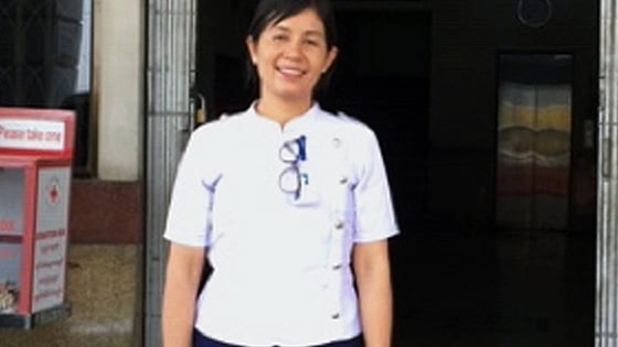 Aye Aye Nyein looking at the camera