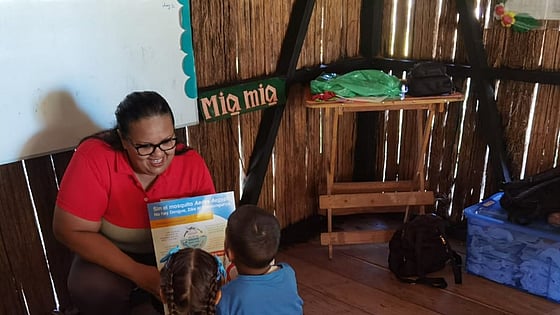 Elizabeth Gomez Bran is taking care of childen.