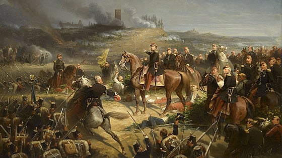 Painting of the Solferino battle in 1859