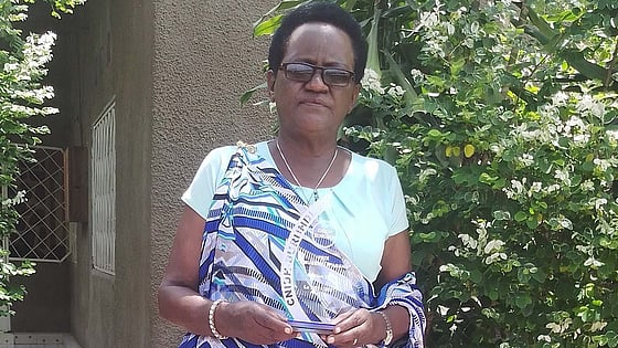 Christine Nthae looking at the camera