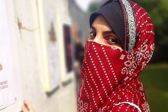 Sarah Rashid looking at the camera