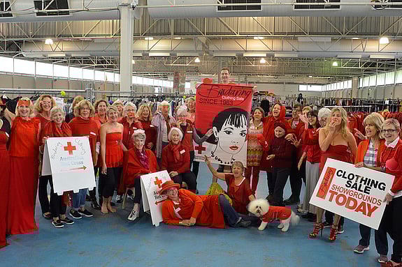 A group of women from the Bindaring Clothing Unit, Australian Red Cross