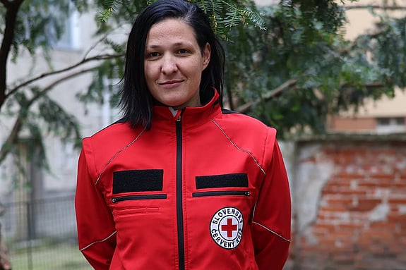 Katarína Rakická looking at the camera