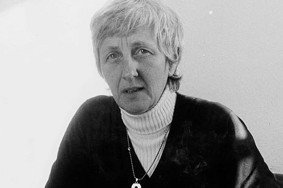 Black and white picture of Jeanne Egger