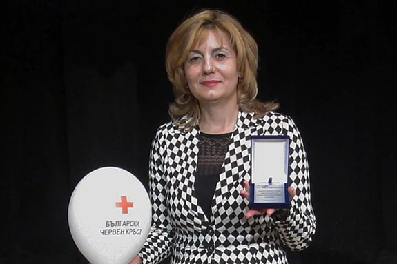 Violeta Toncheva Radeva looking at the camera