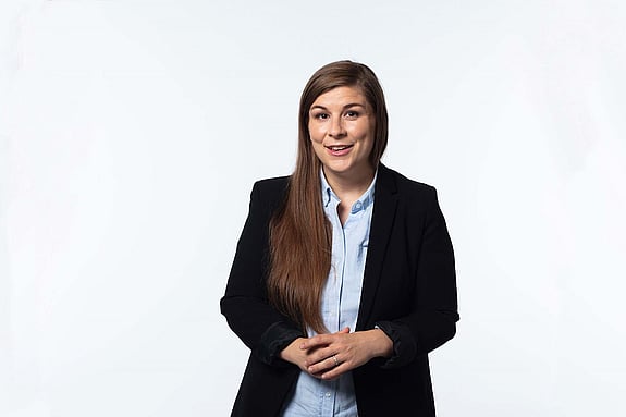 Marie-Esther Rouffet looking at the camera