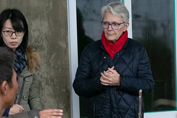 Margareta Wahlström with a black coat