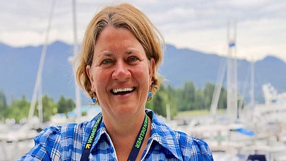 Kristín S. Hjälmtýsdóttir smiling at the camera