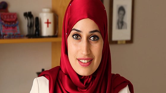 Rasha Bakeer smiling at the camera