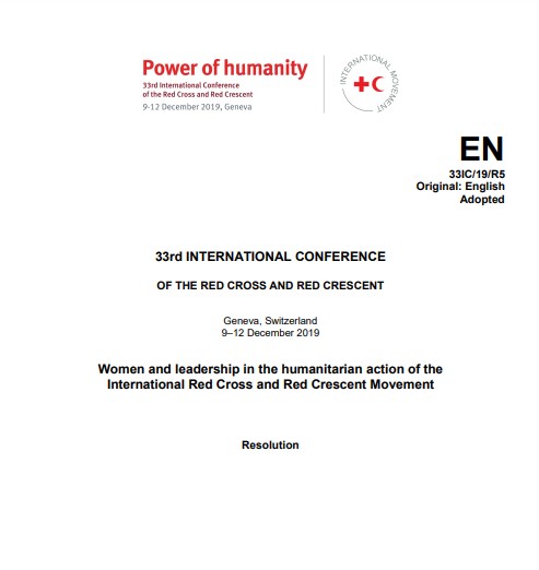 Front page of the Resolution 5 on Women and Leadership