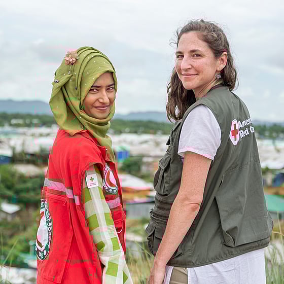 Two women looking at the camera