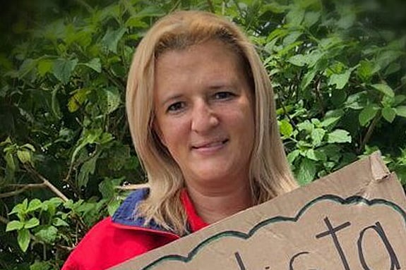 Shirley Blackshaw smiling at the camera